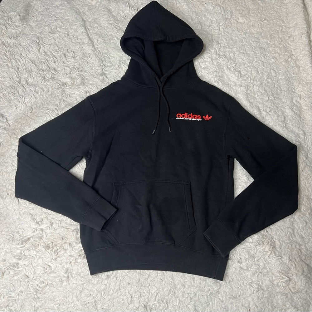 Adidas Black and Red Men's Hoodie